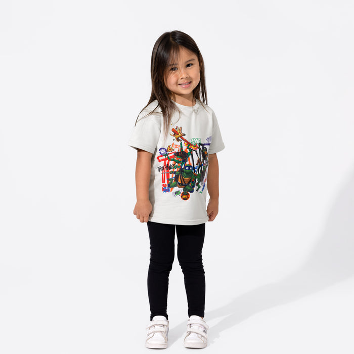 Teenage Mutant Ninja Turtles: Mutant Mayhem Bone White Bamboo Terry Kids Oversized T-Shirt