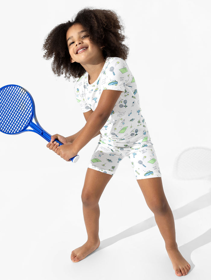 Tennis Bamboo Kids Pajama Short Set