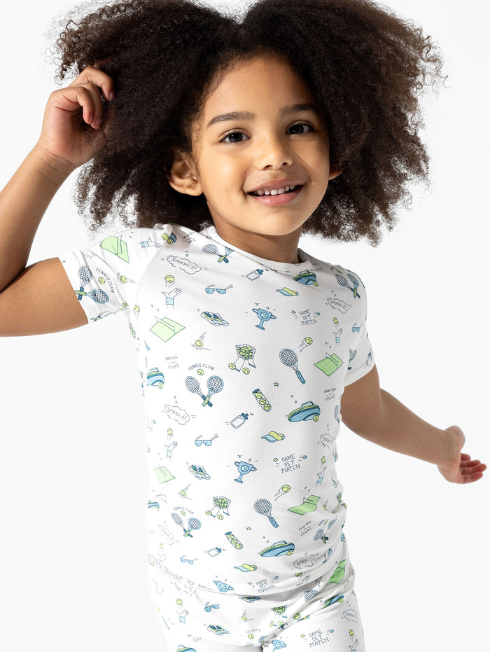 Tennis Bamboo Kids Pajama Short Set