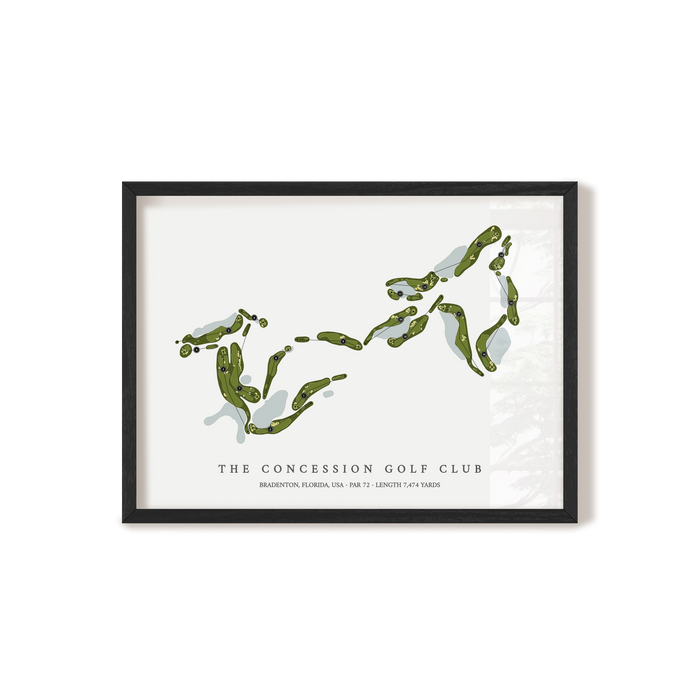 The Concession Golf Club | Golf Course Map | Black Frame