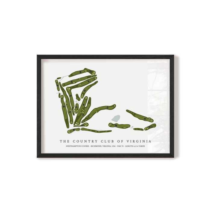 The Country Club of Virginia - Westhampton Course | Golf Course Map | Black Frame