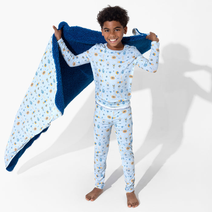 The Eye Blue Sherpa Bamboo Blanket