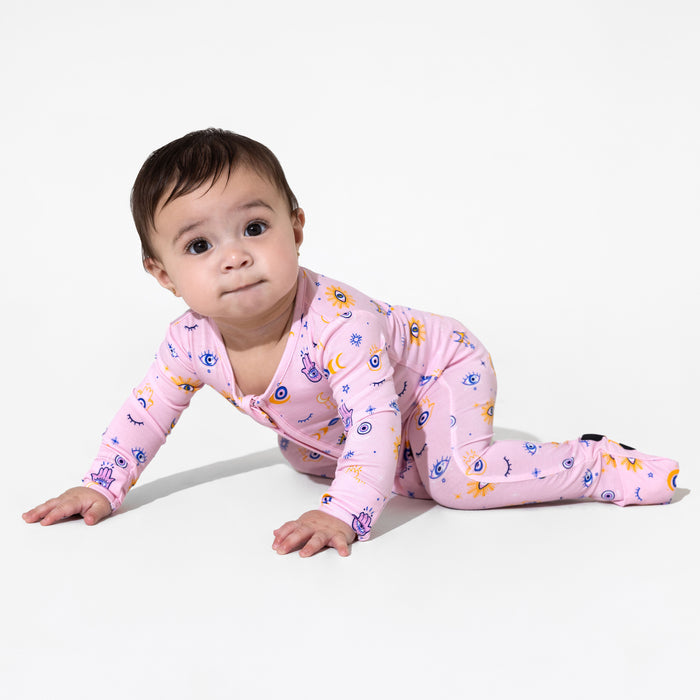 The Eye Pink Bamboo Convertible Footie