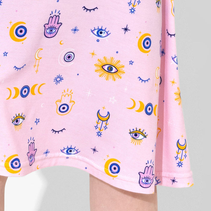 The Eye Pink Bamboo Girls' Sleeveless Dress