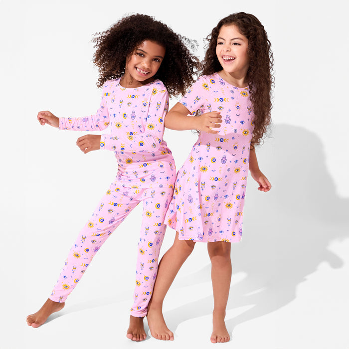 The Eye Pink Bamboo Girls' Sleeveless Dress