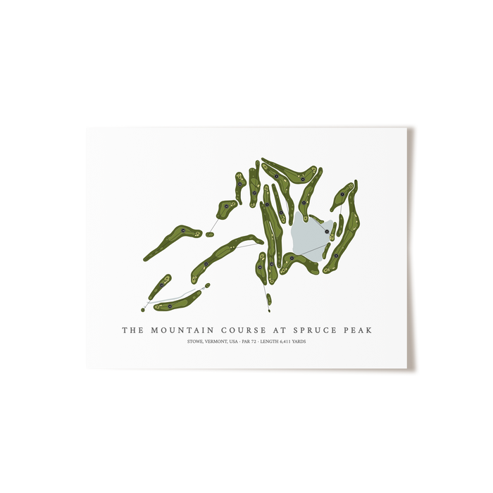 The Mountain Course at Spruce Peak | Golf Course Map | Unframed