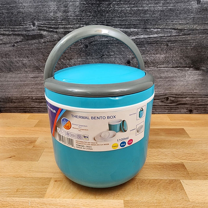 Thermal Bento Box In Blue With Separate Inside Container Holds 37Oz 1100Ml