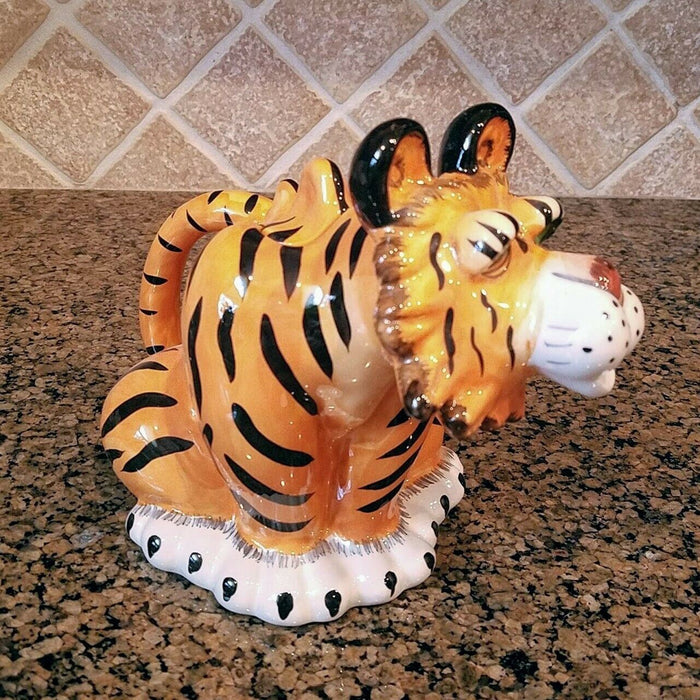 Tiger Teapot Ceramics Tea Pot by Blue Sky and Heather Goldminc Animal Décor