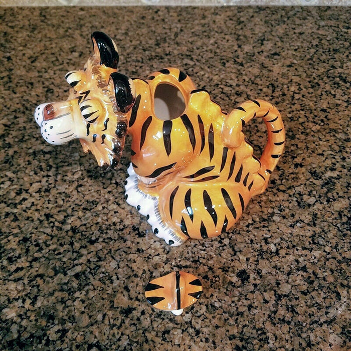 Tiger Teapot Ceramics Tea Pot by Blue Sky and Heather Goldminc Animal Décor