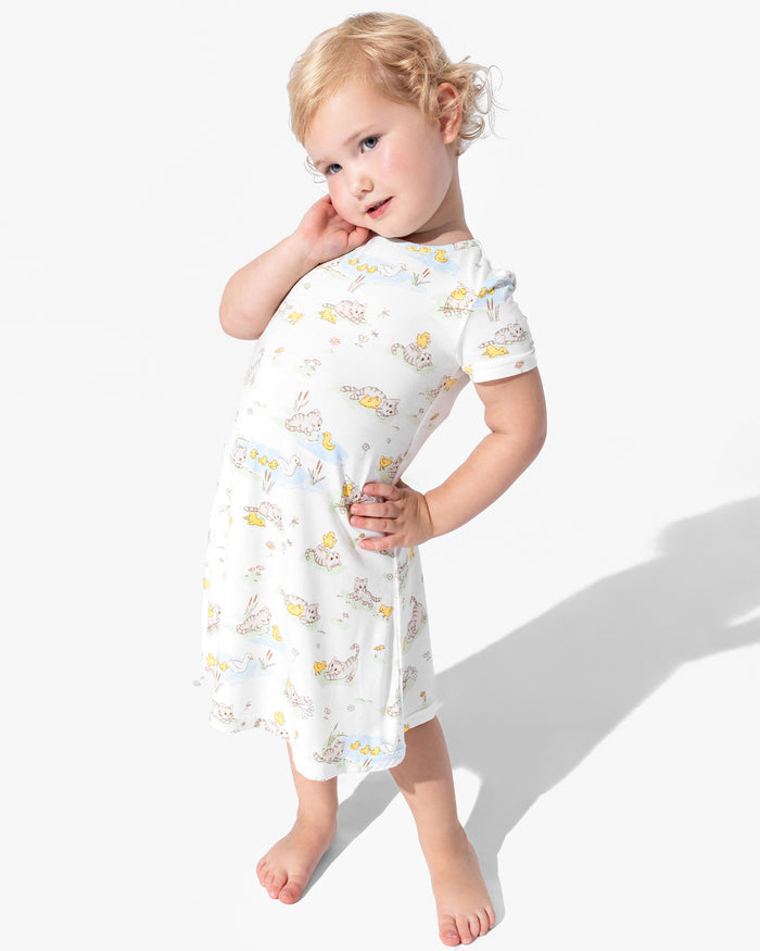Tiny Tails Tales Bamboo Girls' Short Sleeve Dress