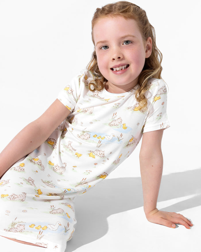 Tiny Tails Tales Bamboo Girls' Short Sleeve Dress