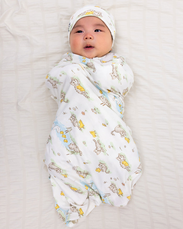 Tiny Tails Tales Bamboo Swaddle & Beanie Set
