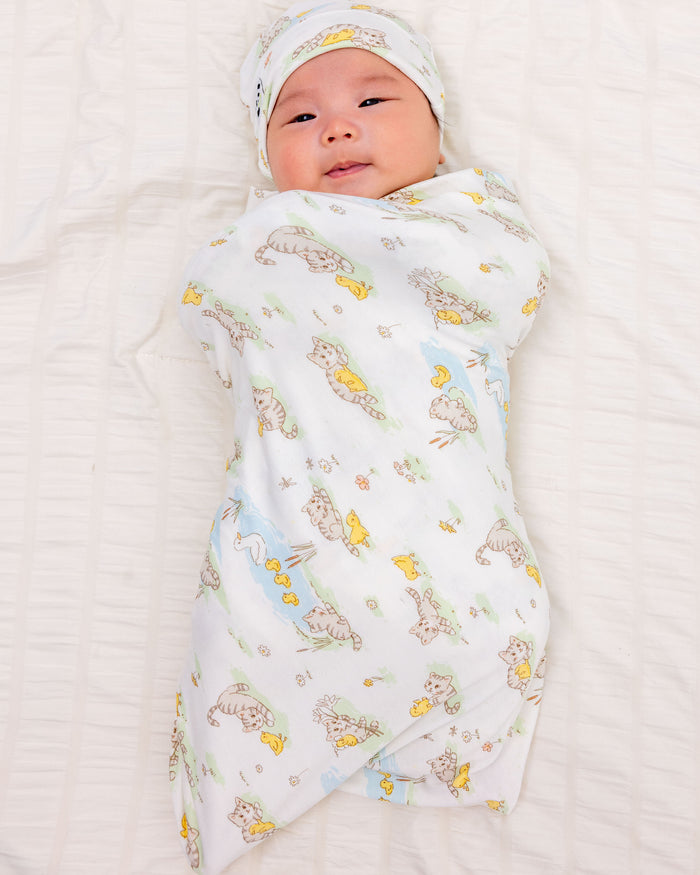 Tiny Tails Tales Bamboo Swaddle & Beanie Set