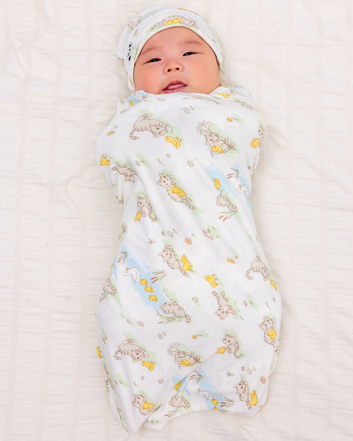 Tiny Tails Tales Bamboo Swaddle & Beanie Set