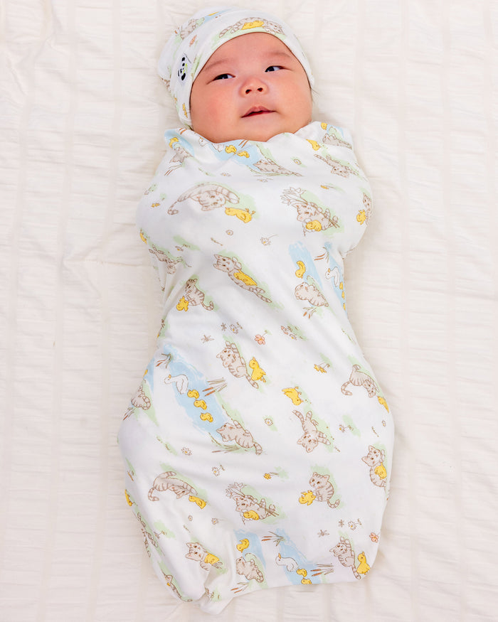 Tiny Tails Tales Bamboo Swaddle & Beanie Set