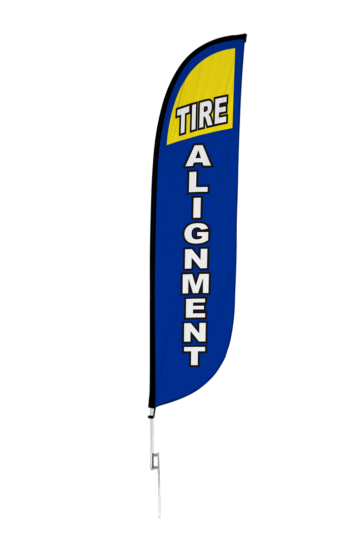 Tire Alignment Feather Flag Blue