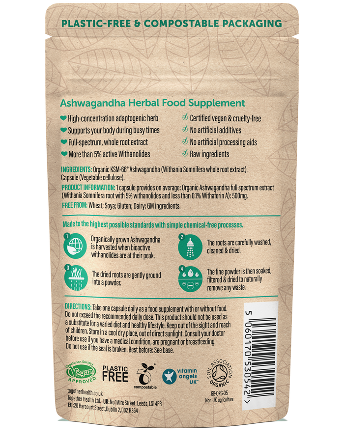 Together Health Ashwagandha Supplement – Organic – 30 Capsules
