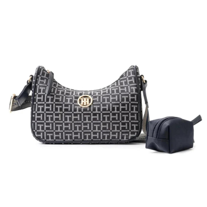 TOMMY HILFIGER Riley All Over Monogram Baguette Bag TB154 - Runner