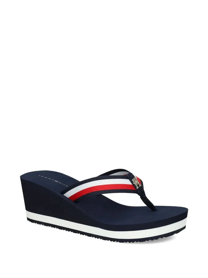 TOMMY HILFIGER signature strap wedge flip - flops SLW24 - Runner