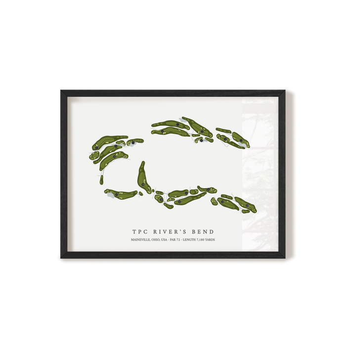 TPC River's Bend | Golf Course Map | Black Frame
