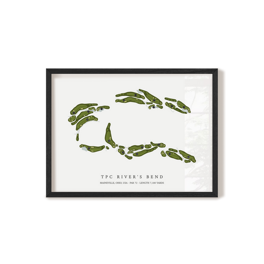 TPC River's Bend | Golf Course Map | Black Frame