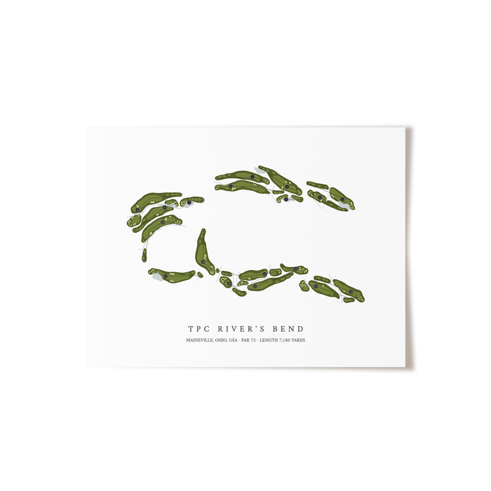 TPC River's Bend | Golf Course Map | Unframed