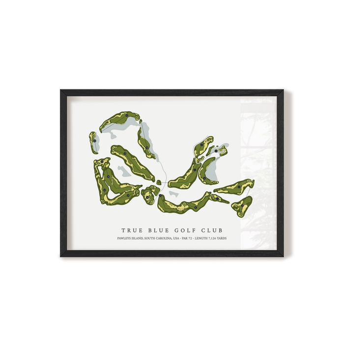 True Blue Golf Club | Golf Course Map | Black Frame