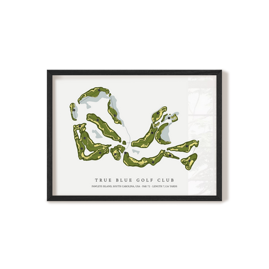 True Blue Golf Club | Golf Course Map | Black Frame