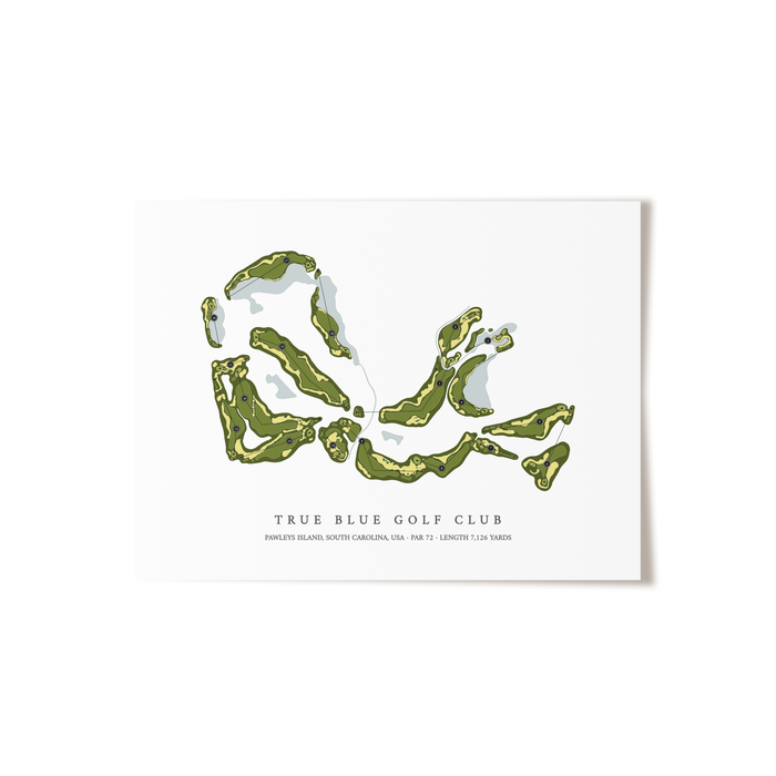 True Blue Golf Club | Golf Course Map | Unframed
