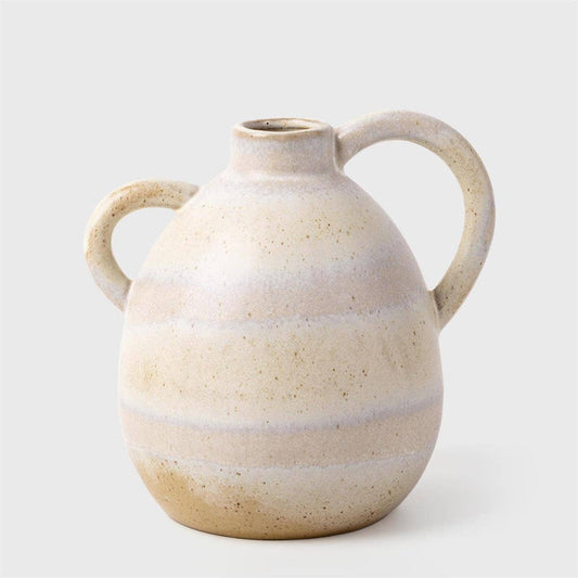 Truu Reactive Glaze Ceramic Handled Vase