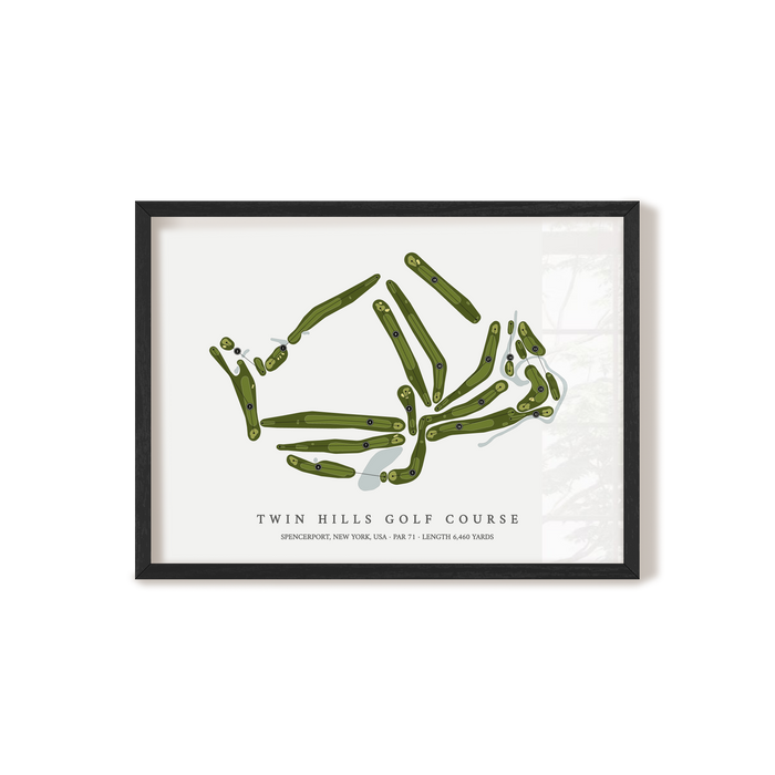 Twin Hills Golf Course | Golf Course Map | Black Frame