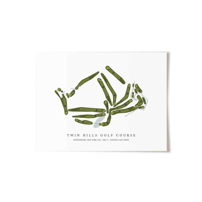 Twin Hills Golf Course | Golf Course Map | Unframed