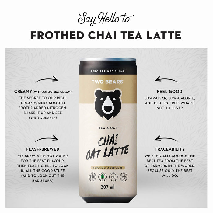 Two Bears Frothed Chai Tea Oat Latte