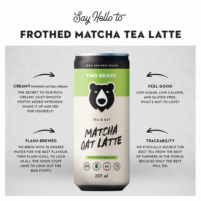 Two Bears Frothed Matcha Tea Oat Latte