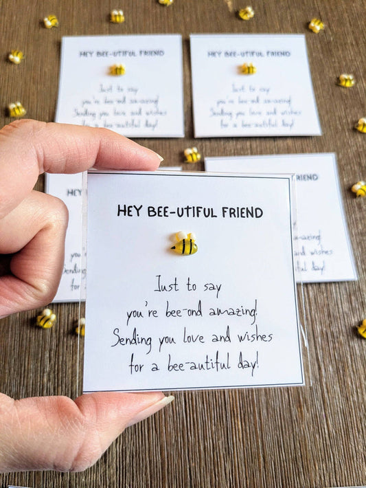 UPLIFTED INK Bee-autiful Friend Card with Bee Figurine