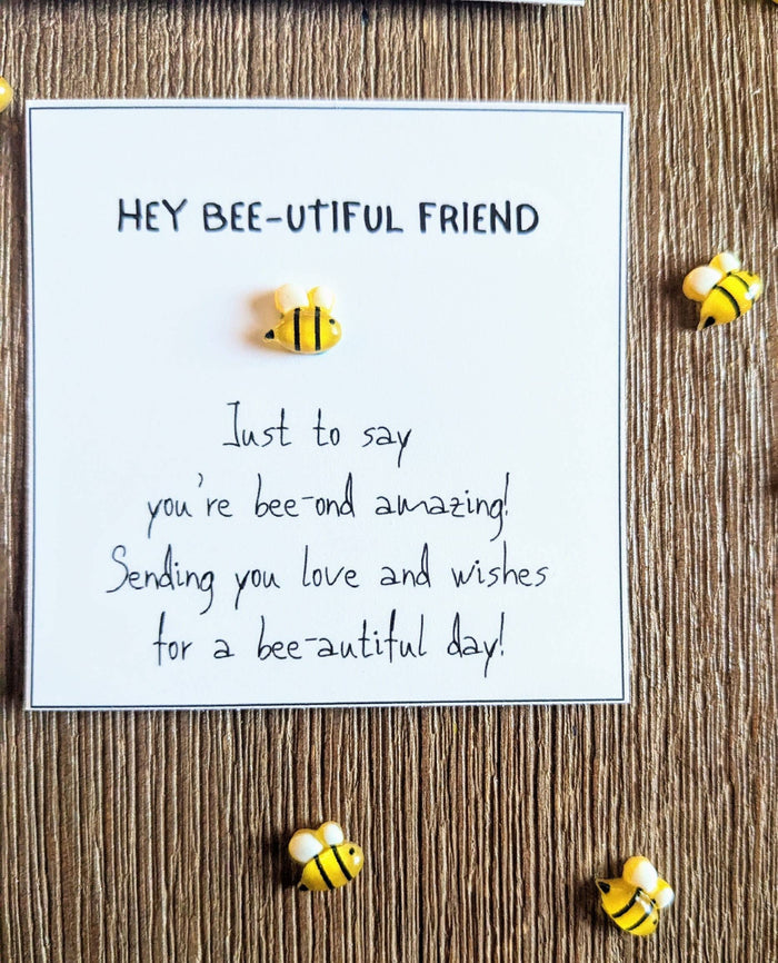 UPLIFTED INK Bee-autiful Friend Card with Bee Figurine