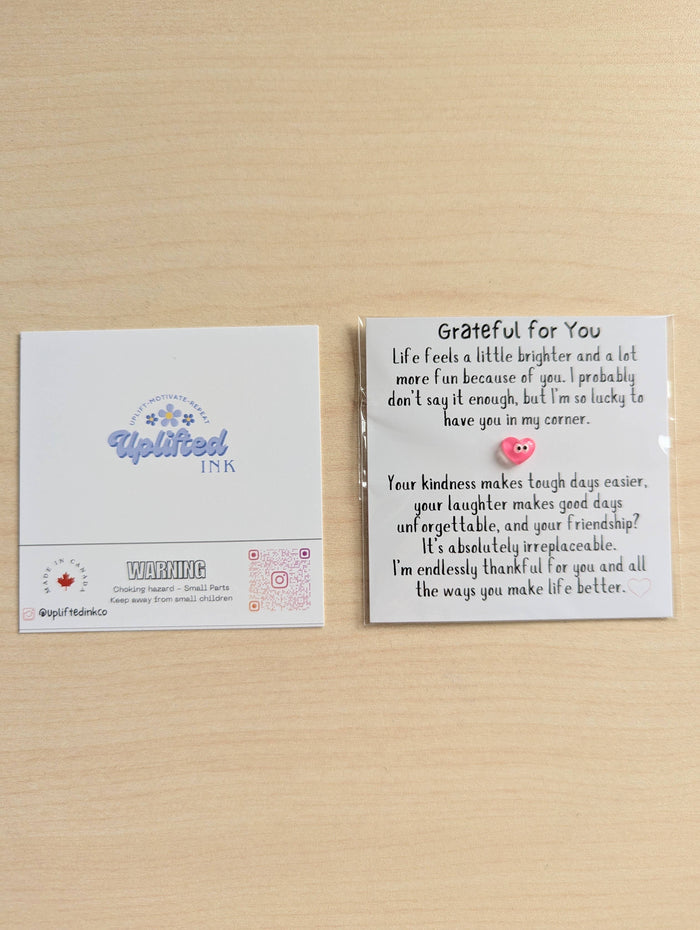 UPLIFTED INK Grateful for You Friendship Card – Mini Appreciation Card