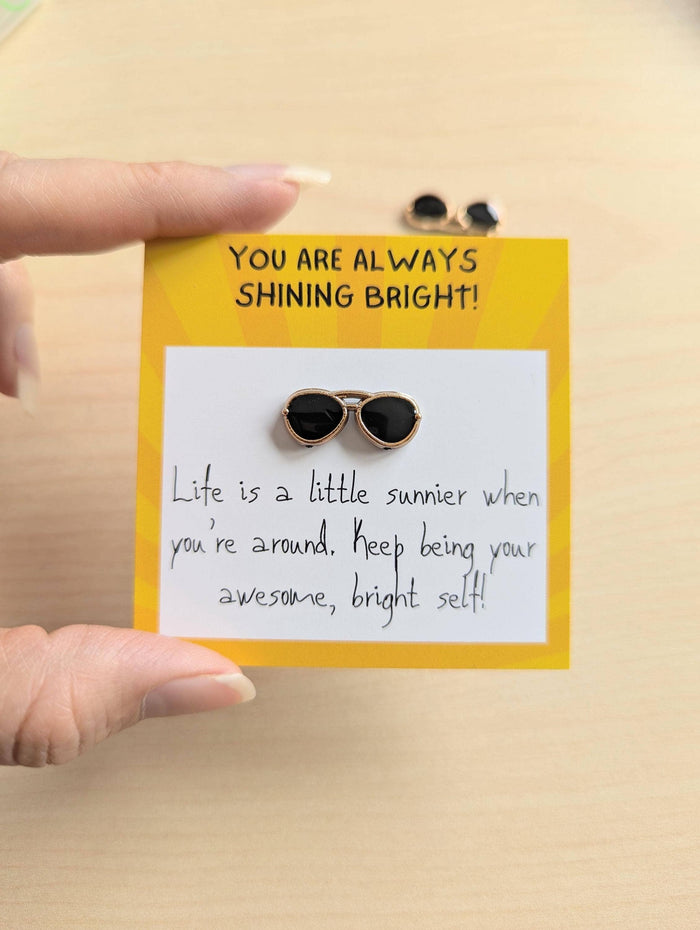 UPLIFTED INK Mini Card with Sunglasses Figurine - Encouragement Gift