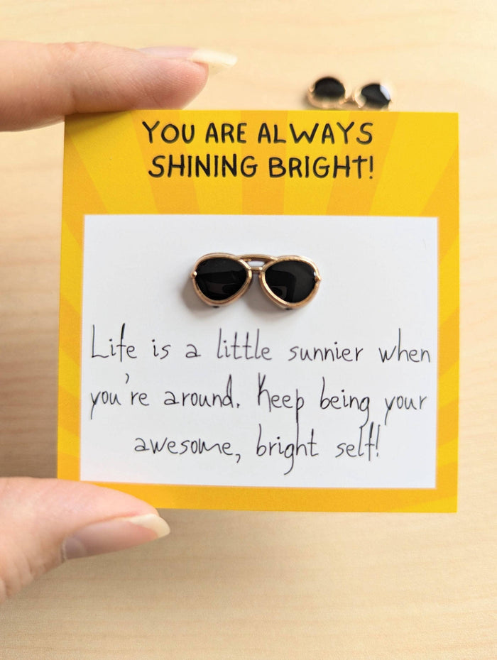 UPLIFTED INK Mini Card with Sunglasses Figurine - Encouragement Gift