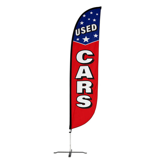 Used Cars Feather Flag with Stars