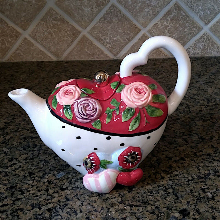 Valentines Day Teapot Foral Ceramics Decorative Home Décor by Blue Sky Goldminc