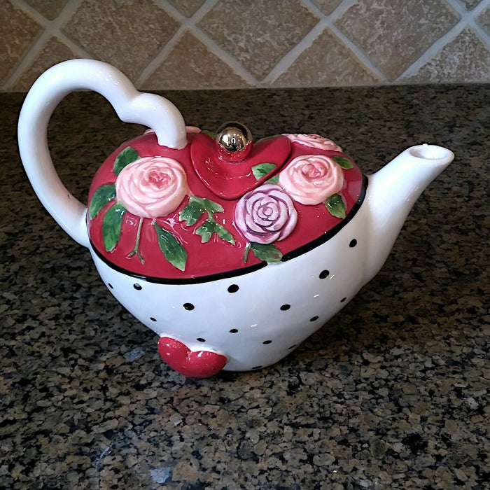 Valentines Day Teapot Foral Ceramics Decorative Home Décor by Blue Sky Goldminc