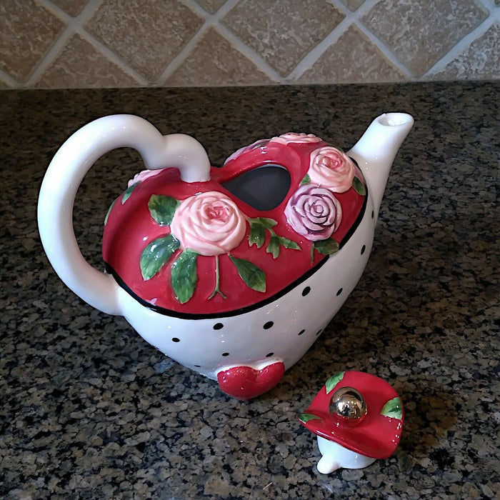 Valentines Day Teapot Foral Ceramics Decorative Home Décor by Blue Sky Goldminc