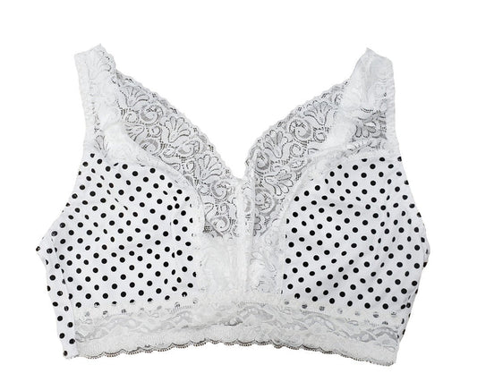 Valmont Lacy Women's Leisure Bra Polka Dot White-Black - 23057