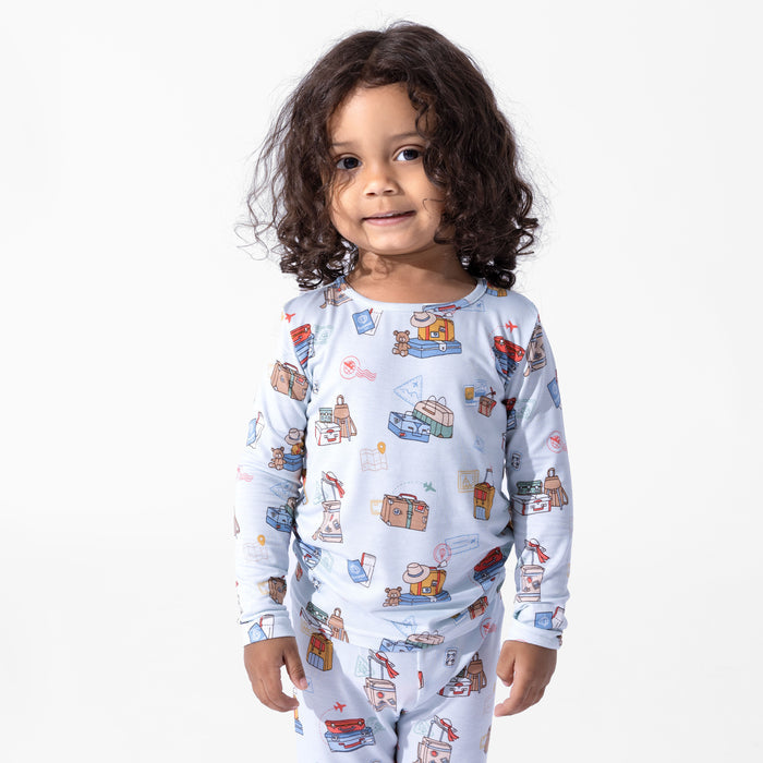 Vintage Suitcases Bamboo Kids Pajamas