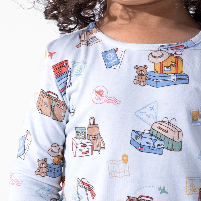 Vintage Suitcases Bamboo Kids Pajamas