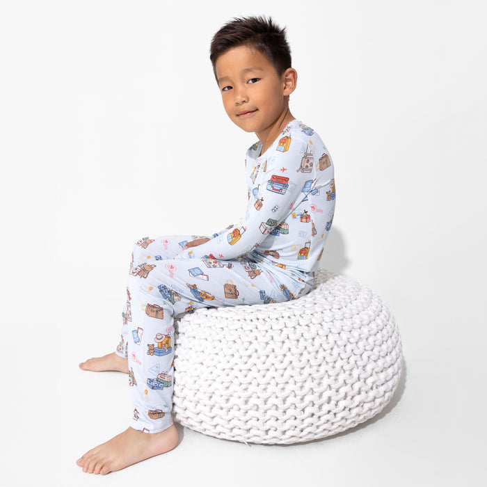 Vintage Suitcases Bamboo Kids Pajamas