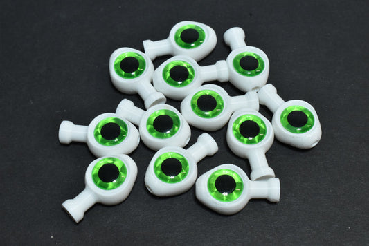 White - Green Eye - W/Large Knot Hole