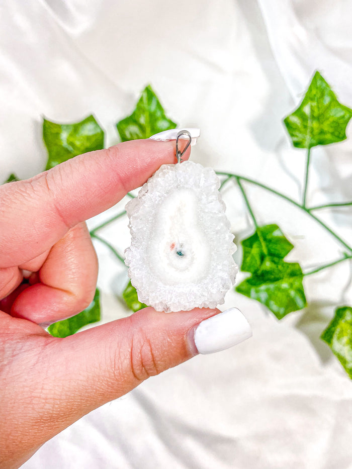 White Agate Stalactite Pendant