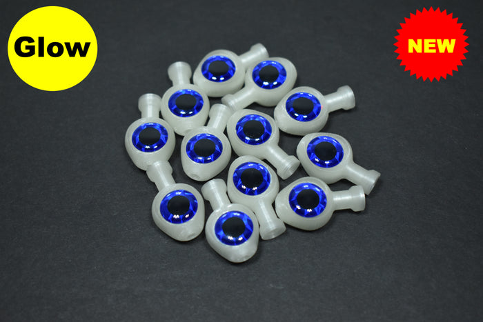 White Glow Blue - W/Blue Eyes & W/Large Knot Hole - 12 Pack